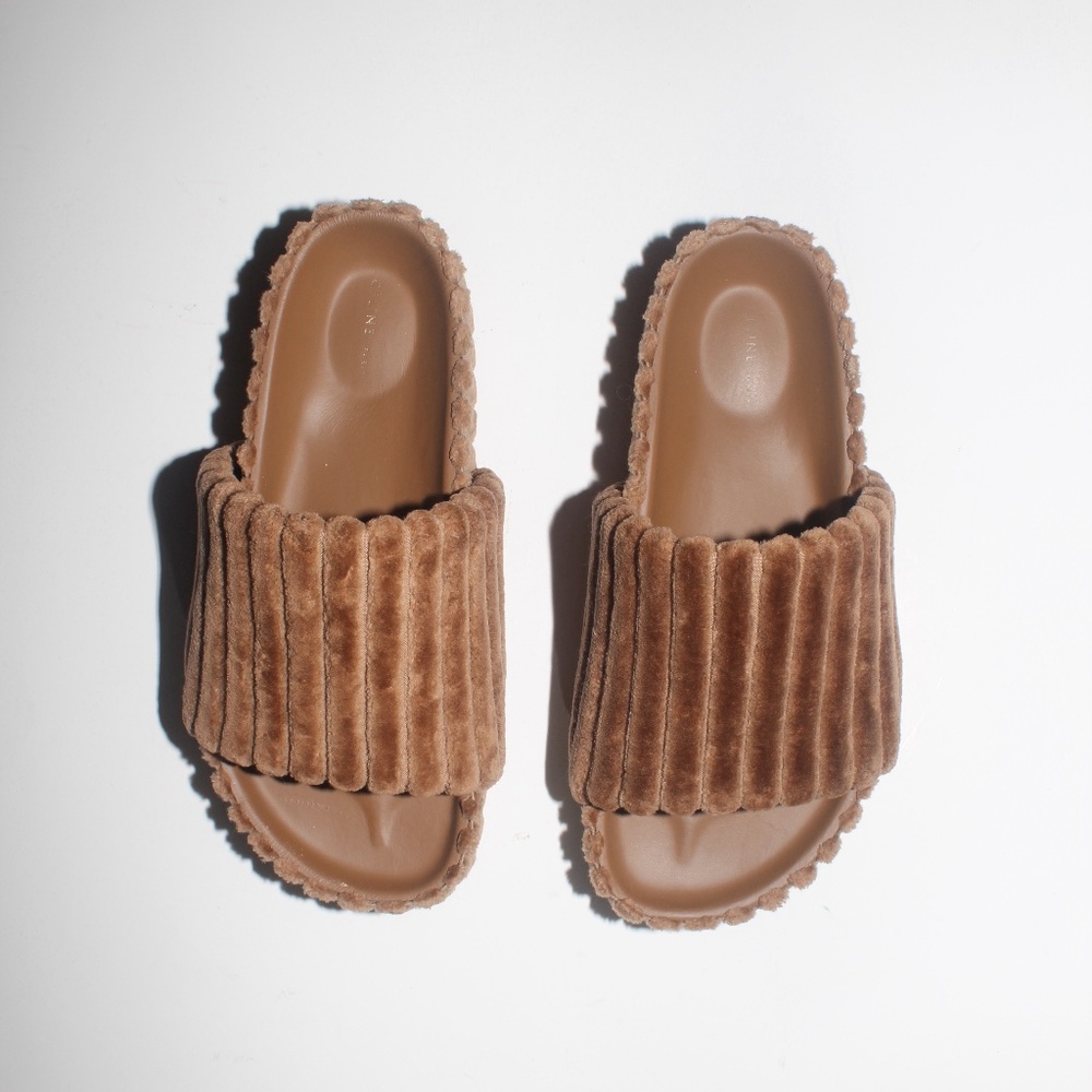 Celine Phoebe Philo Boxy Velvet Slides 37